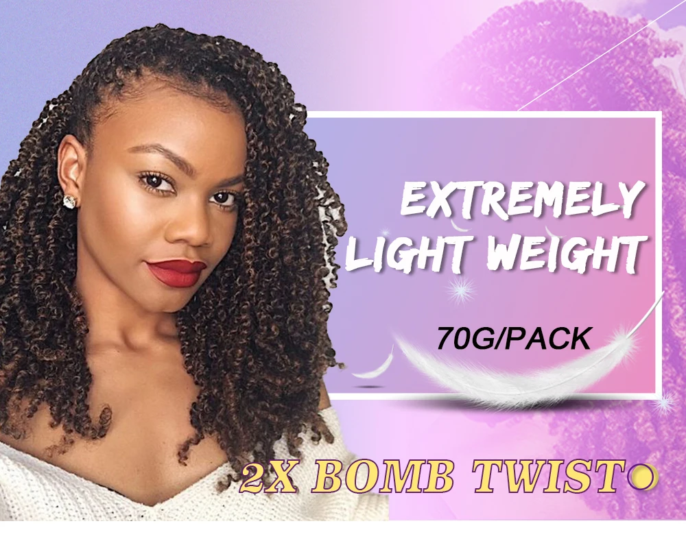 12inch Ombre Fluffy Passion Twist Hair Braiding 70g Pack Pre