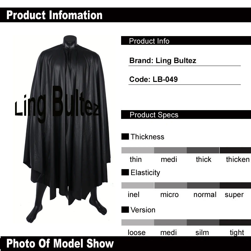 Высококачественный большой костюм Бэтмена Ling Bultez|batman costume|batman capeblack cape costume |