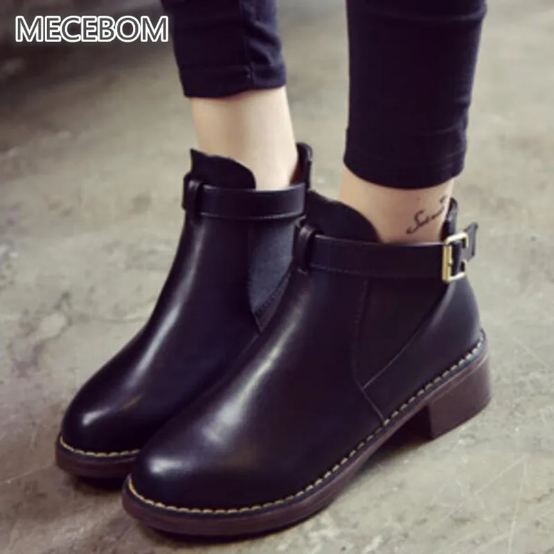

Spring Solid Women Ankle Boots Patent Leather Round Toe Elastic Fabric Platform Casual Wedges Shoes Motorcycle Botas Mujer 198W