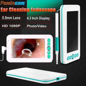

2019 Newest Ear Scop Nose Otoscope 4.3 Inch display 1080P Visual Ear Cleaning Spoon Endoscope Camera with Video/Photo Recording