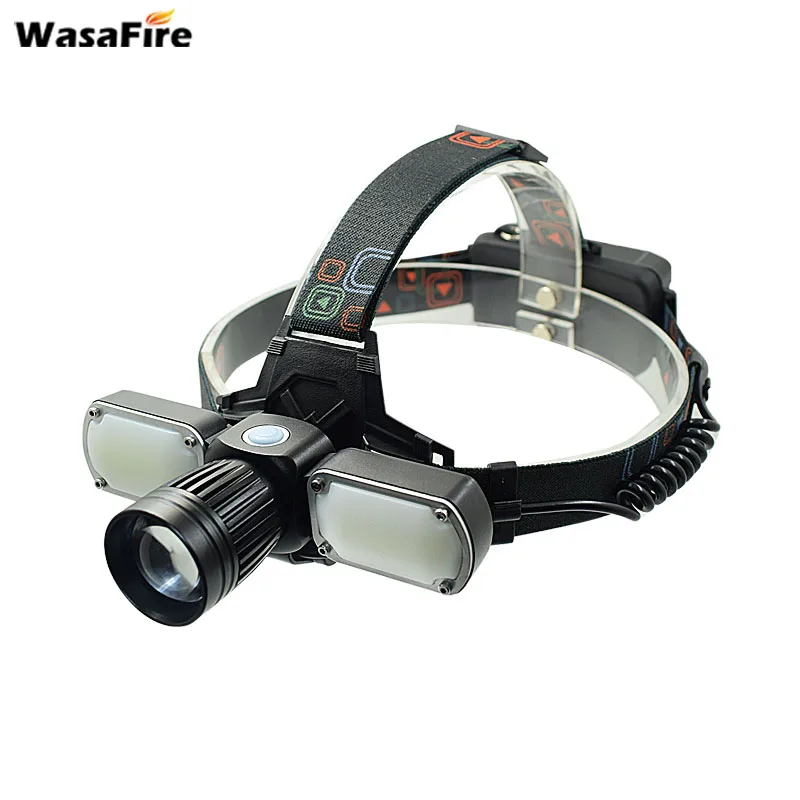 

18650 Zoomable Head Lamp XM-L T6 LED Rechargeable Headlight COB Headlamp Helmet 2000 Lumen 4 Modes Head Torch Light For Camping