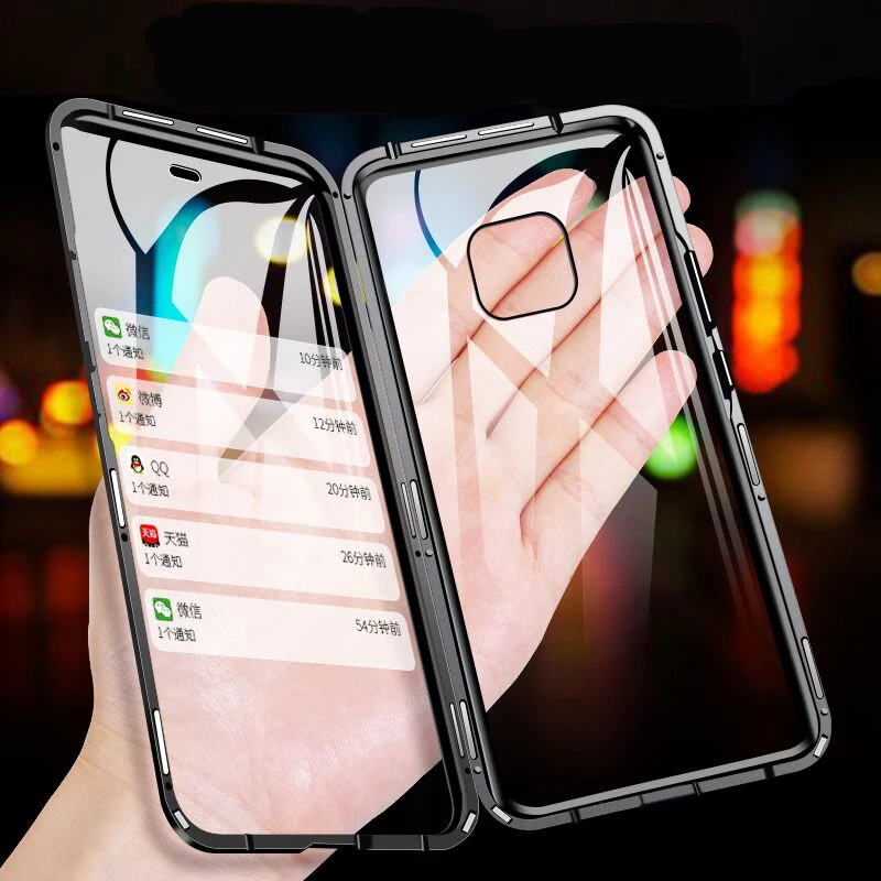 

New Case Metal Magnetic for Huawei P30 pro Shell Phone Cases for Mate20 pro 20X Lite Back Magneto Cases 2019 Y9 Plus Nove4