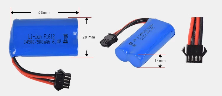 6,4 v 500mah 15C 14500 литий-ионный аккумулятор SM-4P высокоскоростной пульт дистанционного управления автомобиля батареи для радиоуправляемых игрушек с usb зарядным устройством