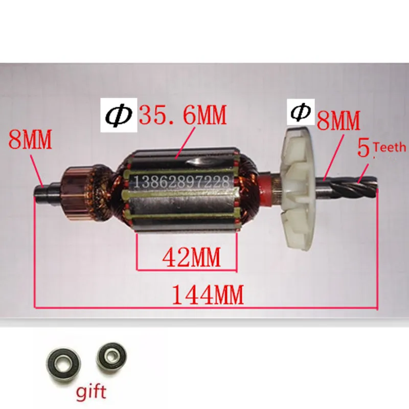 AC220 240 5 Teeth Armature Motor for HITACHI DH22VB DH24PBin Power Tool Accessories from Tools
