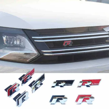 Car metal R logo Rline Logo Emblem sticker for VW Touran,Tiguan,LAVIDA, Golf 6, GTI, CC, New POLO, POLO,BORA, PASSAT