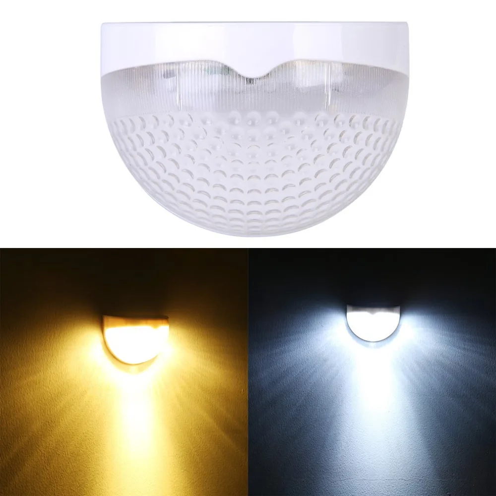 Kopen Waterdichte 6 LED Solar Outdoor wandlamp Semi Cirkel Outdoor Tuin Landschap Gazon Hek Stairway Path Beveiliging Verlichting