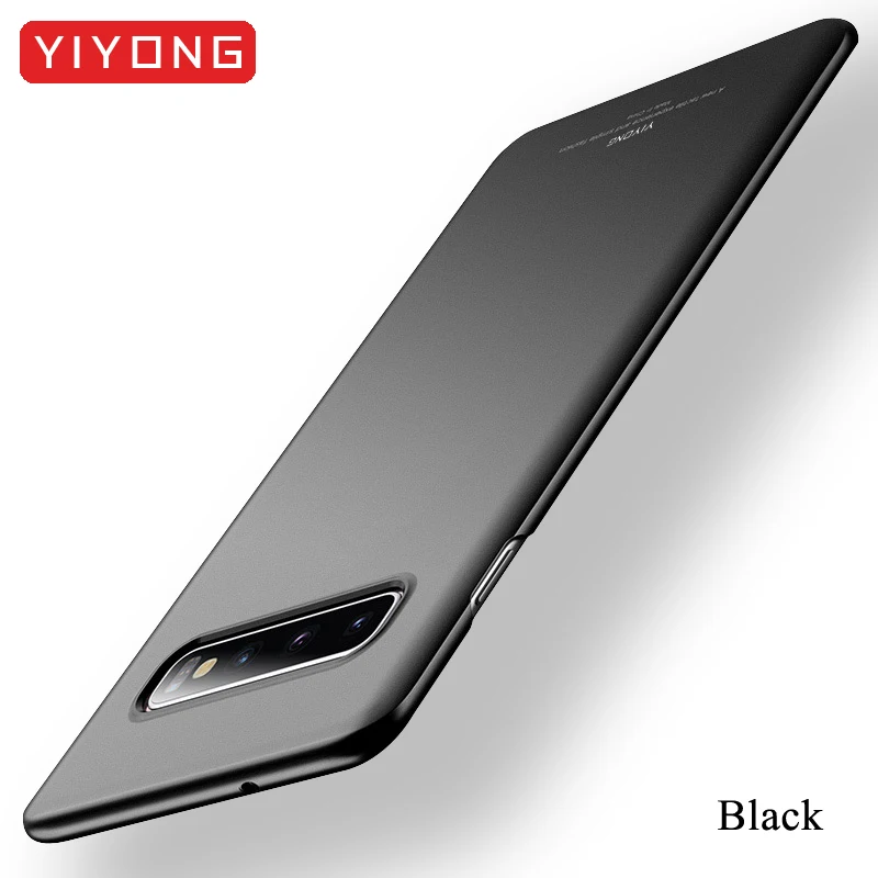 S10 Plus чехол YIYONG матовый чехол для samsung Galaxy S10 Plus S9 чехол S10 Lite Жесткий PC чехол для samsung S10 E S9 Plus чехол для телефона - Цвет: Simple black