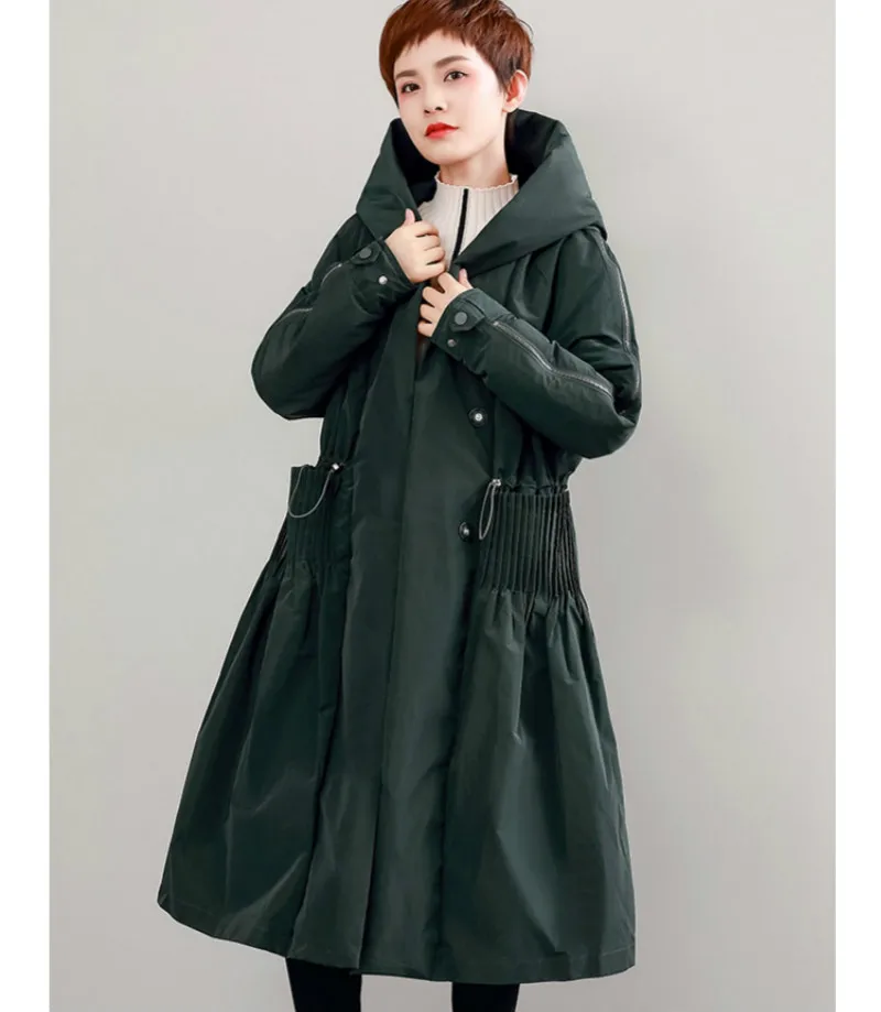 Parka Manches Femmes Long Boutons vert Lolita Vestes Hiver Qualité Femelle A À ligne Canard De Capuche Zipper Noir Duvet Haute Vintage 2018 Manteaux Aq6BTwRE