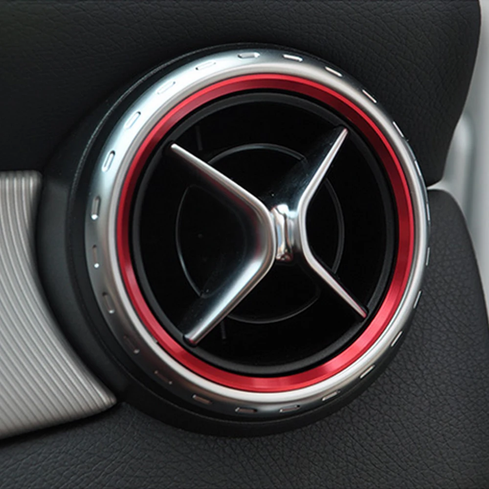 

VCiiC Red Air Condition Air Vent Outlet Ring Cover Trim For Mercedes Benz CLA C117 CLA180 CLA200 CLA250 X156 GLA GLA200 GLA220