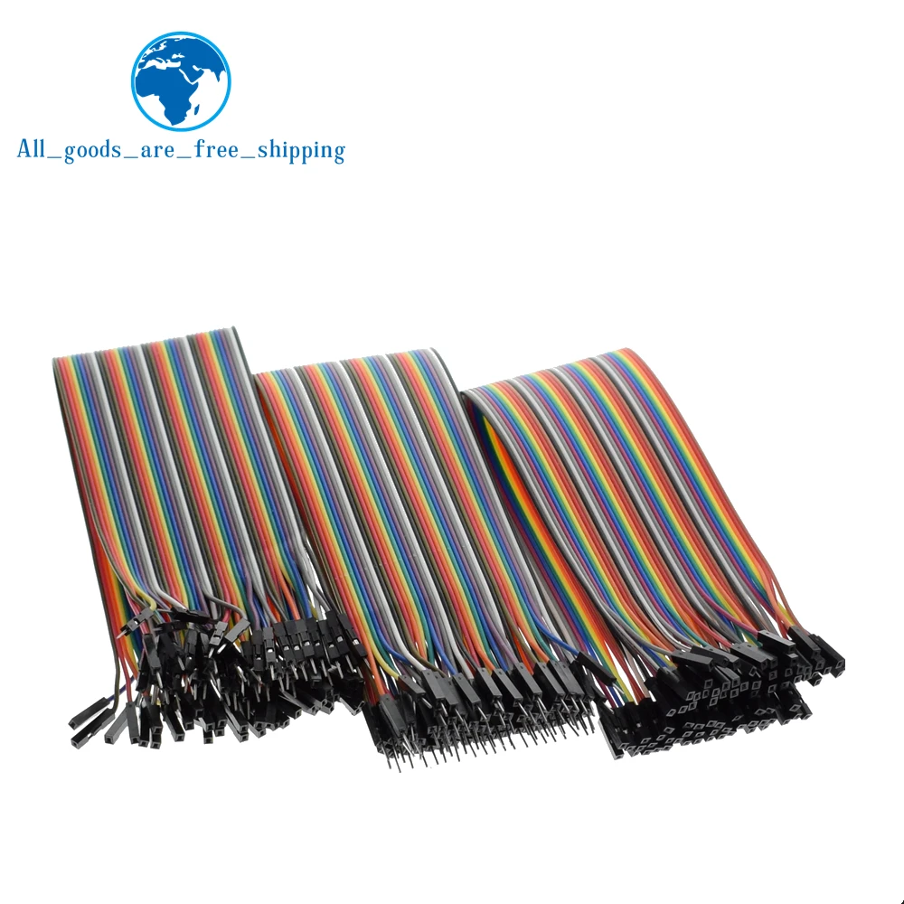 

TZT 40pcs Jumper Wire Dupont Cable line 3P-3P 2.54mm Male to Male , Male to Female , Female to Female 30cm For Arduino