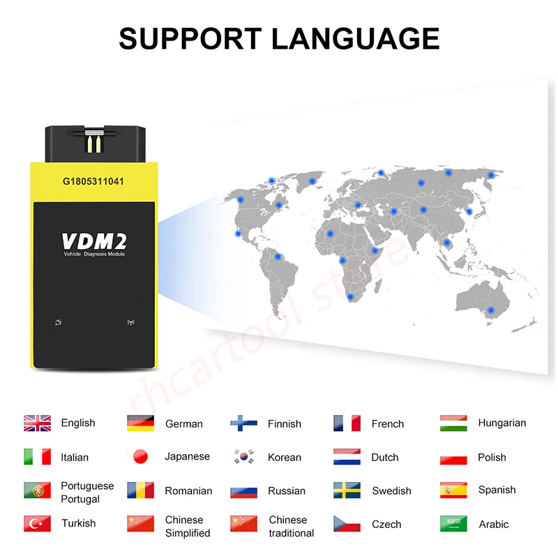 OBD2 автомобильные аксессуары UCANDAS VDM2 wifi Автомобильный сканер VDM 2 V5.2 Поддержка многоязычной и Android системы