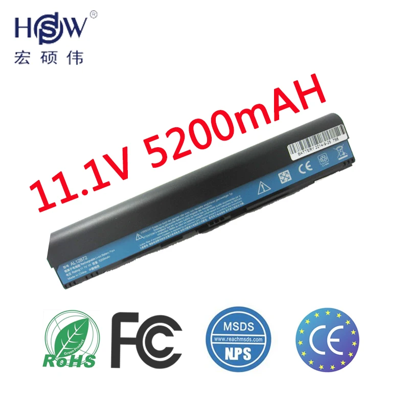 HSW ноутбука Батарея для acer AL12B32 AL12A31 AL12B31 AL12B72 Aspire One Laptop Батарея 725 756 726 V5-171 V5-121 V5-131 Батарея