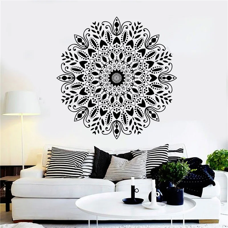 

Art Wall Sticker Mandala Wall Decoration Vinyl Art Removeable Poster Yoga Studio Mandala Buddhism Hinduism Mural LY232