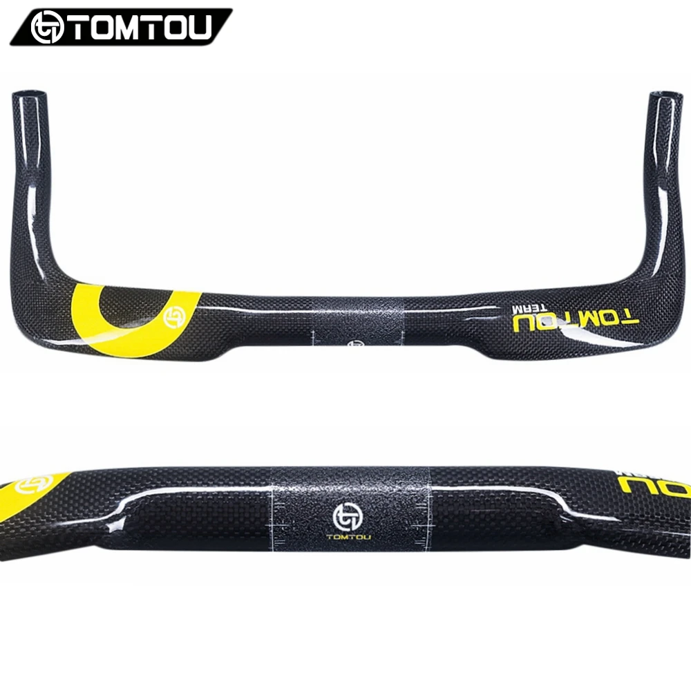 

TOMTOU Carbon Base Bar Bicycle TT Aero Handlebar Width 380/400/420/440/460mm Diameter 31.8 mm 3K Glossy Finish Yellow - TC1T37