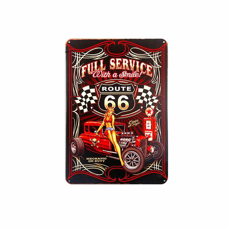 Route 66 винтажные металлические жестяные знаки домой, бар потертый шик Casino кафе-бар декор дома магазина стены наклейки, декоративные металлические пластины WY1 - Цвет: 13