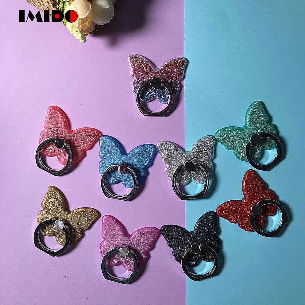 Finger Ring Holder 360 Degree Mobile Phone Smartphone Stand For iPhone X 8 7 6 Glitter Mount For Samsung Cell Round Phone Holder