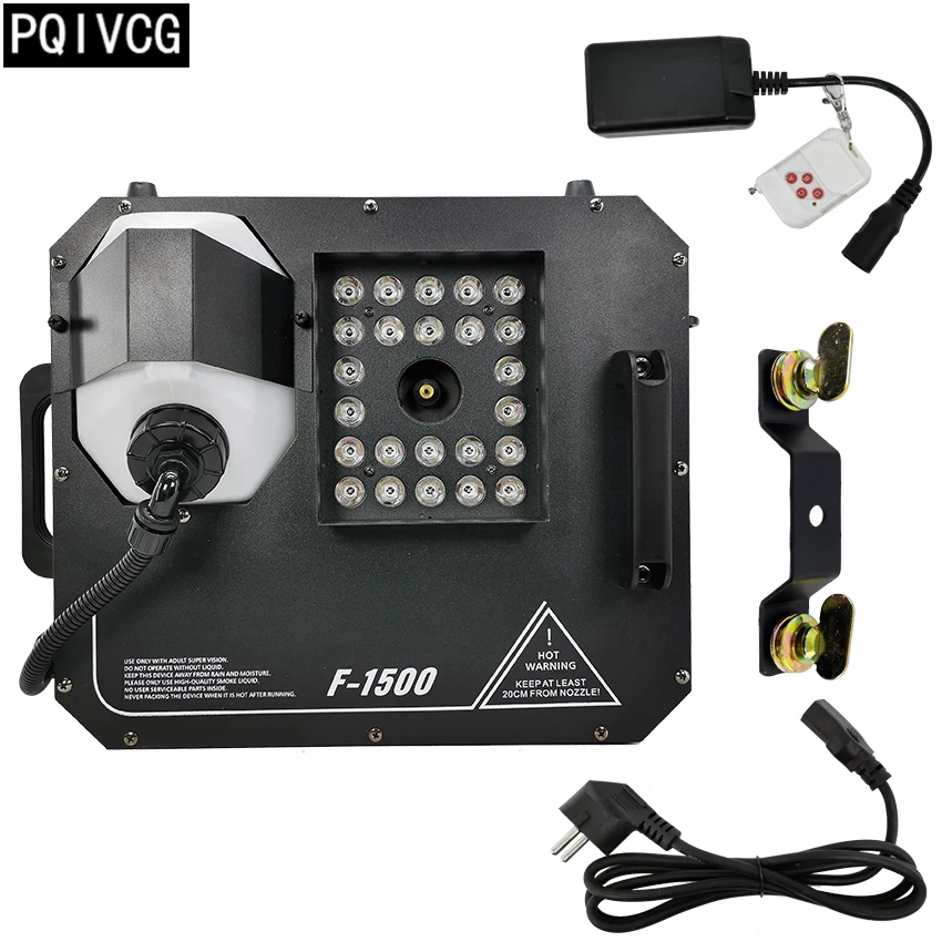 

1500W Led DMX Fog Machine 24x3w rgb 3in1 Led Remote / DMX512 control function led smoke machine LCD display