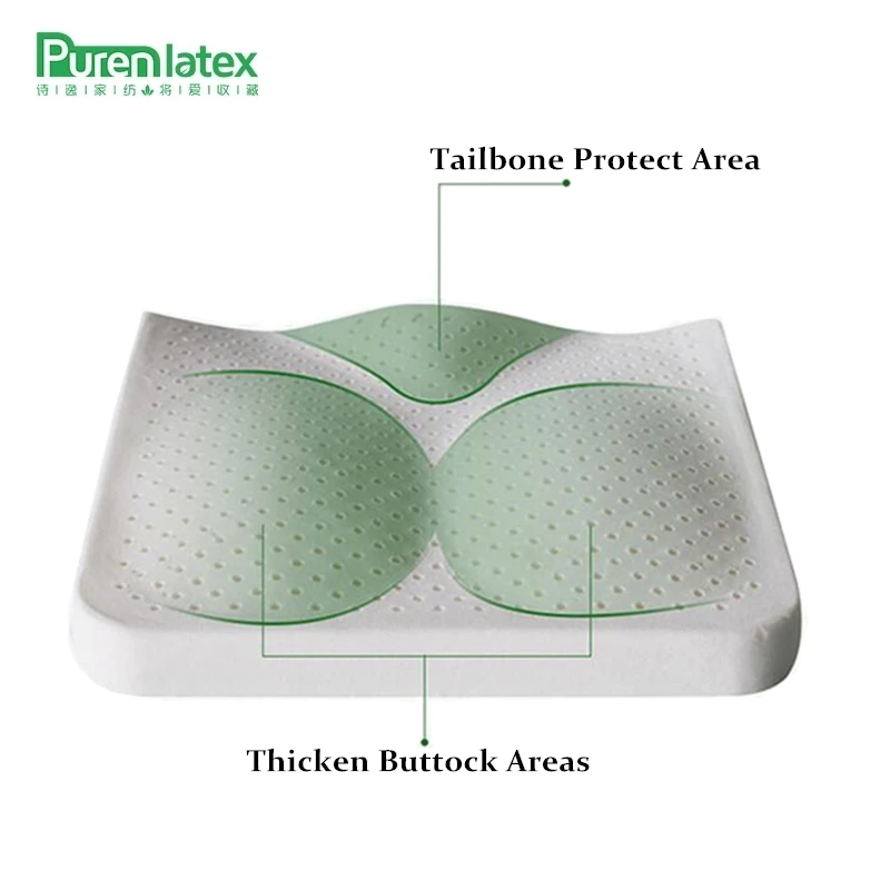 PurenLatex 40*40*7 Natural Latex Seat Cushion Pad Soft Memory Rebound