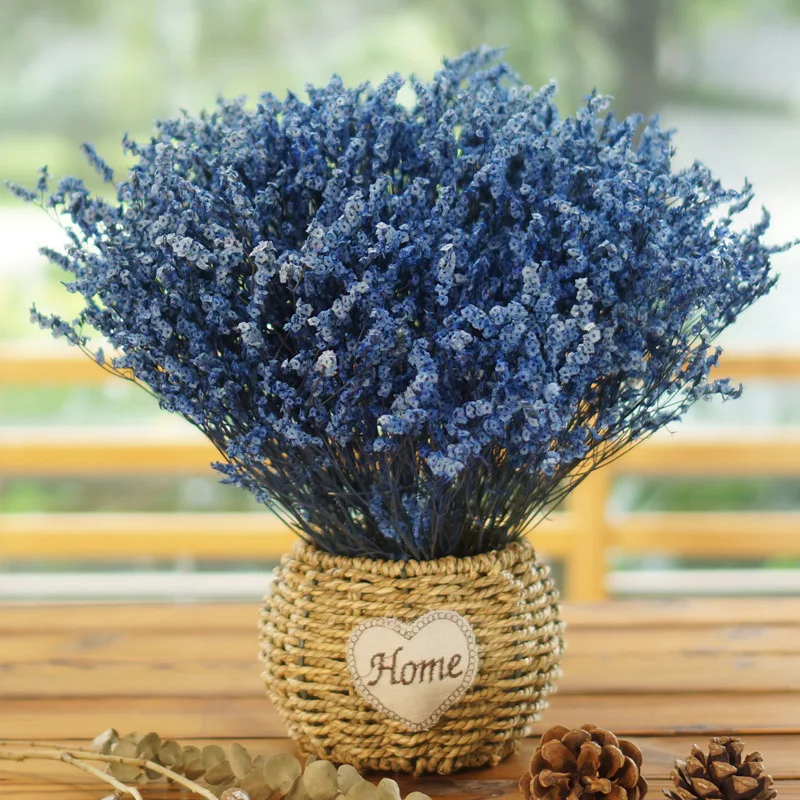 Festival Gift Bouquet Of Dried Flowers Home Decoration True Flower Ornaments Starry Forget-Me-Not With Small Basket JH64 (7)