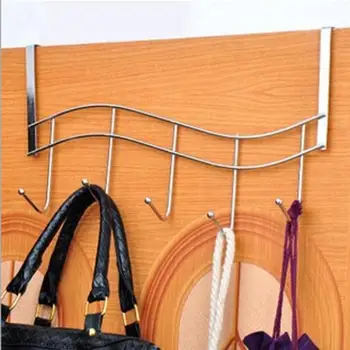 

1PC Over Door Hook Chrome Hanger Organizer With Five Clothes Hooks