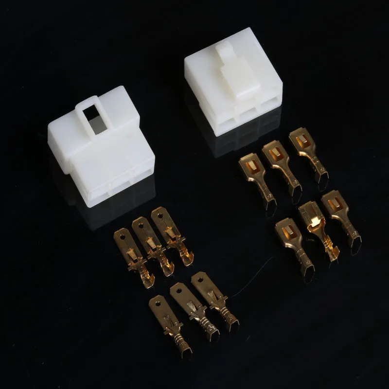 10sets 6 3mm 6pin way automotive motorcycle electrical wire connector male female terminal socket plug for