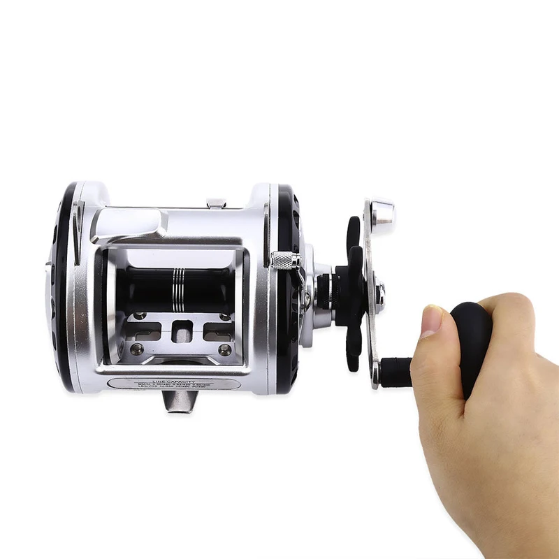 YUMOSHI 12+ 1 Ball Bearings High Speed Cast Drum Fishing Reel Lure Tackle Trolling Boat Saltwater Right Hands Round Reel JCA