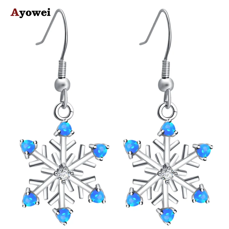 

Ayowei For friend fashion Exquisite gift Snowflake Desgin silver stamped Drop earring fashion jewelry OE704A