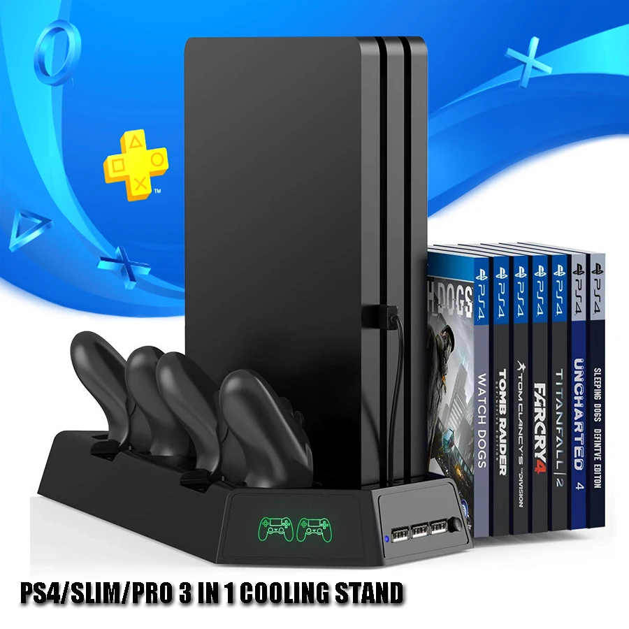 Вертикальная подставка для PS4 Play Station 4 Slim Pro охлаждающая зарядная станция с
