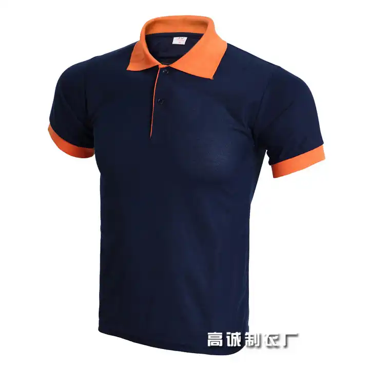 Polo de manga corta para hombre, de estilo informal, de negocios, liso, para verano, 2019, color azul marino, naranja, de talla grande 3XL|camisa de polo de los hombres|los hombres camisa de pololos