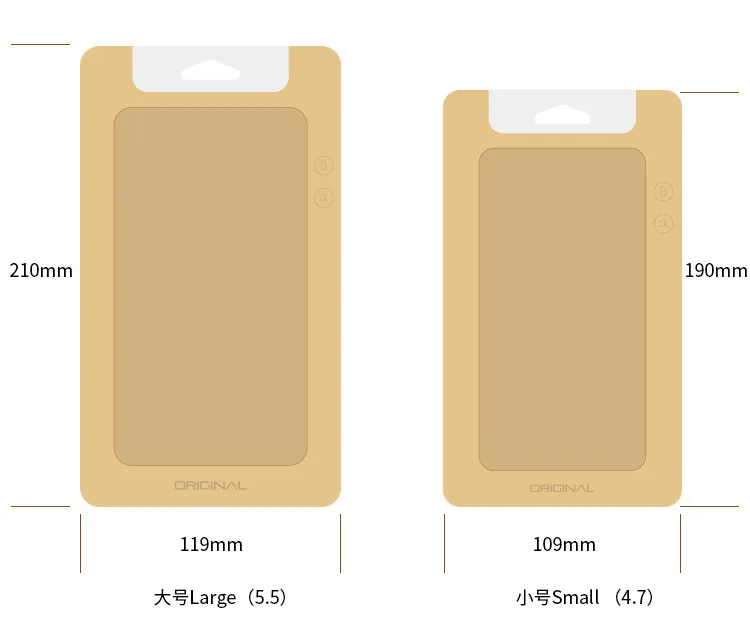 Логотип компании, простая крафт-бумага с прозрачной пластиковой упаковочной коробкой для телефона чехол для iPhone 6 s 6s plus