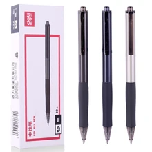 12PCS DELI S15 Student Exam Gel Pen 0.5mm Office Pen Bullet Black Press
