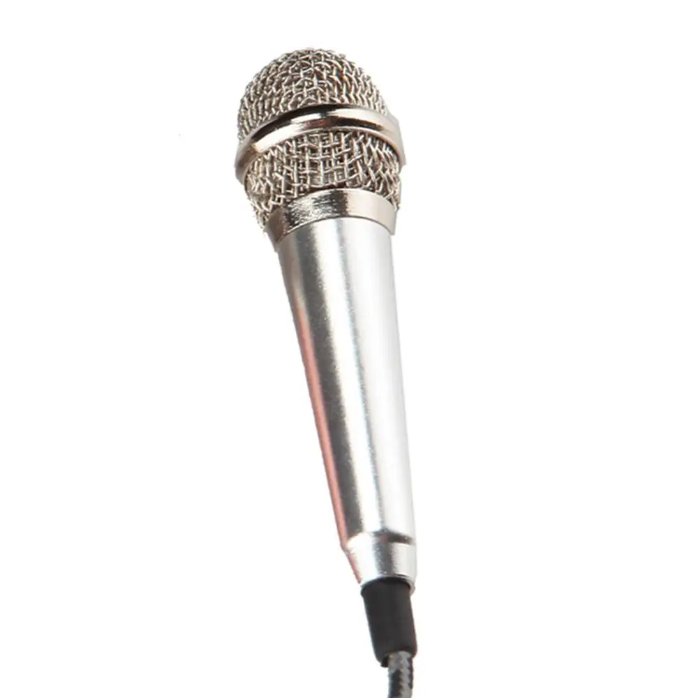 Мини микрофон с Tieline компьютерное записывающее оборудование маленький мобильный телефон поет специальный микрофон компьютерный микрофон - Цвет: Серебристый