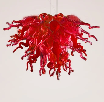 

LR1097 Free Shipping UL/CE LED Bulb Borosilicate Murano Glass Dale Chihuly Art Glossy Red Pendant Corridor Light