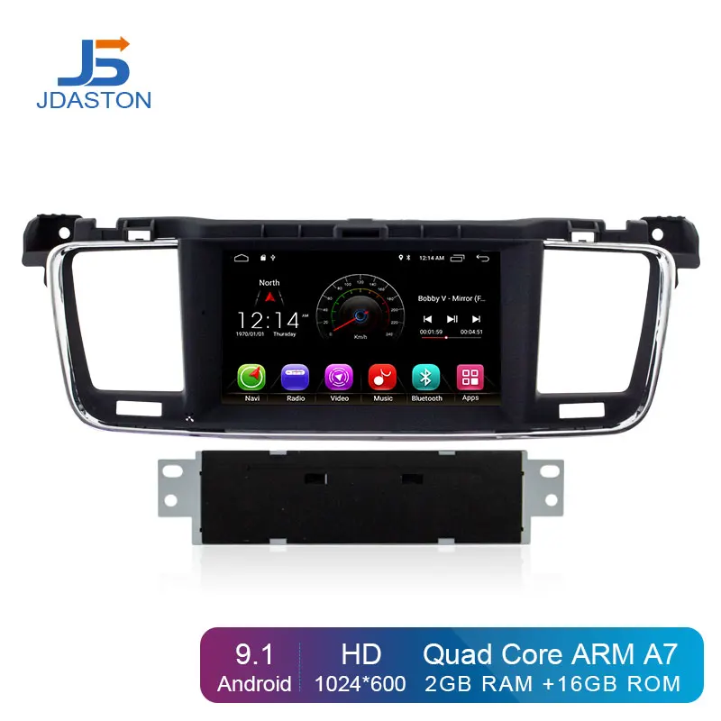 

JDASTON Android 9.1 Car DVD Player For PEUGEOT 508 2011 2012 2013 2014-2017 GPS Navigation 1 Din Car Radio Multimedia Stereo