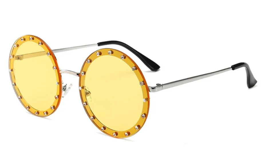 CCSPACE 46007, женские круглые солнцезащитные очки, блестящая Алмазная оправа для женщин, Брендовые очки, дизайнерские, модные, мужские, женские, оттенки