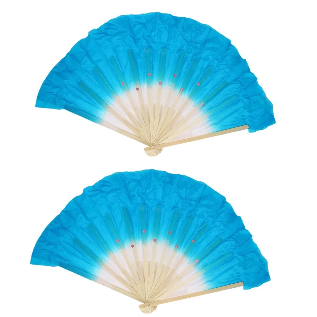 

Practical Hand Made Belly Dance Dancing Bamboo Long Fan 2 Pcs