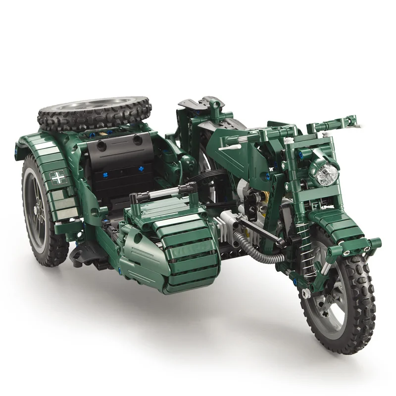 Military Series RC Motorcycle Compatible Legoingly Technic Remote Control Car Model Army Soldiers Vehicles Toys for Children