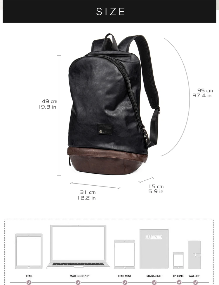 UIYI модный мужской рюкзак из искусственной кожи, черные дорожные сумки, классический мужской рюкзак для ноутбука для девочек и мальчиков, школьная сумка, новинка# UYB16025