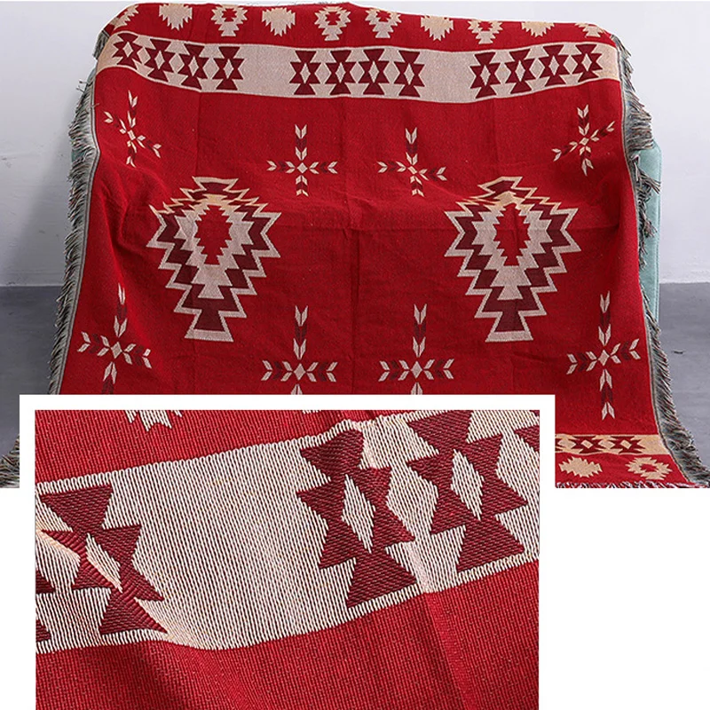 Одеяло красного цвета многофункциональная софа покрывает пылезащитный чехол Cobertor кондиционер Нескользящая скатерть с геометрическим рисунком одеяла для кровати