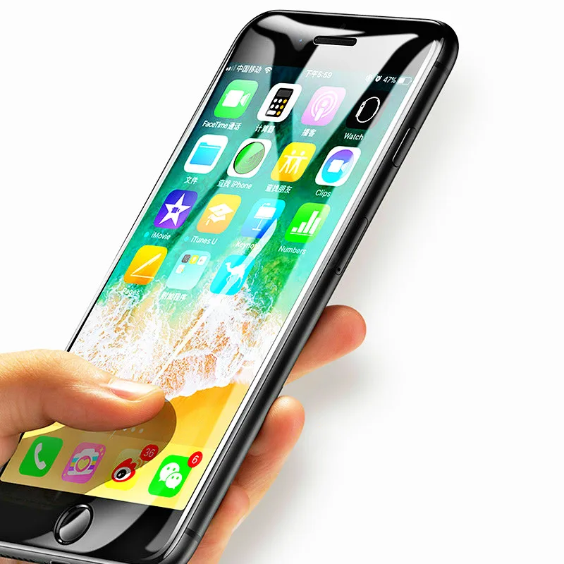 9H 5D полное покрытие из закаленного стекла для IPhone X 7 6 8 Plus протектор экрана