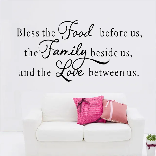 Bless the Food before us Family love between us english saying wall ... Bless the Food before us Family love between us english saying wall ...