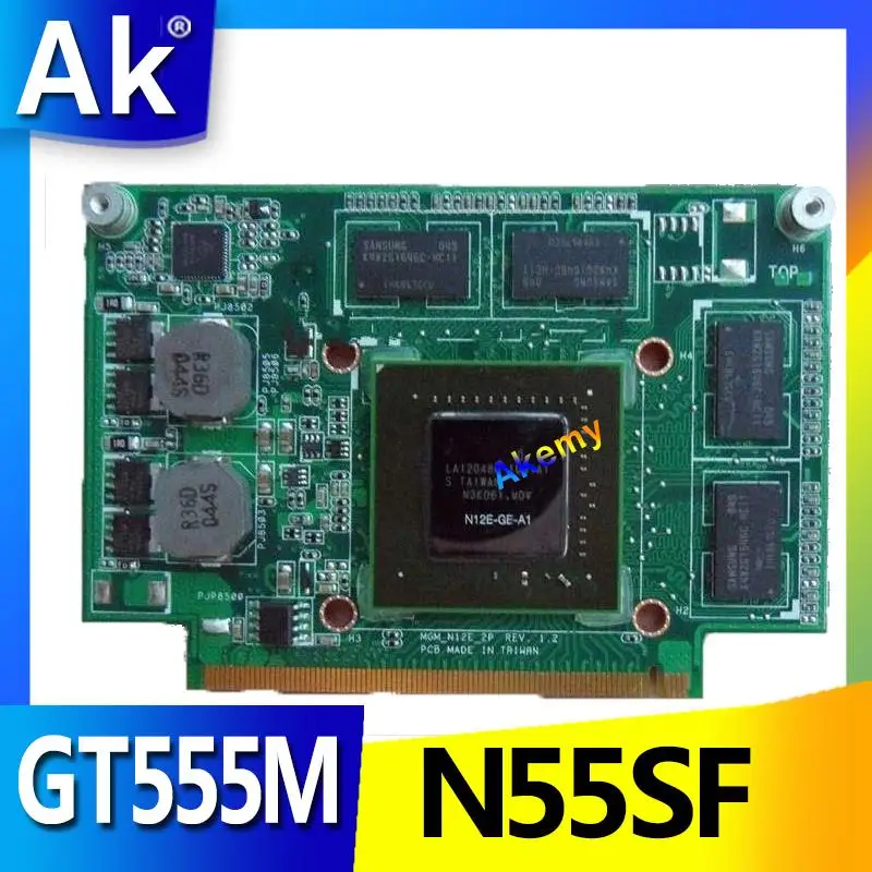 AK N55SF графическая карта 1 ГБ для For Asus N75SF N75SL N55SL GeForce GT 555M Ноутбук видео полностью