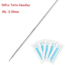 50 шт. 1RL 0.35 мм Одноразовые стерилизованные иглы татуировки Советы подводка для глаз бровей Губы татуировки иглы машины татуаж иглы для тату иголки микроблейдинг иглы спицы для вязания тату иглы
