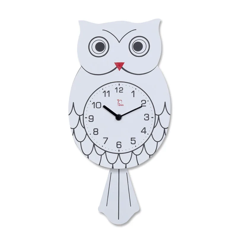 

Wooden Pendulum Clock Cute Vintage Owl Clock Wall Watch Watches Kids Wall Clock Modern Design Wandklok Living Room Decoration