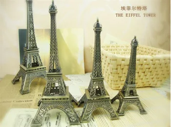 

2 color Eiffel Tour 38cm Metal Crafts Bronze Paris Eiffel Tower Model Figurine Vintage Alloy Statue Travel Souvenirs Home Decor