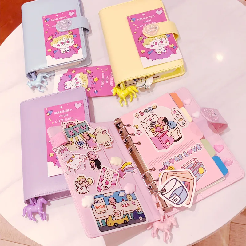 Kawaii милые записная книжка планировщик для девочек A6 Справочник миллиметровая
