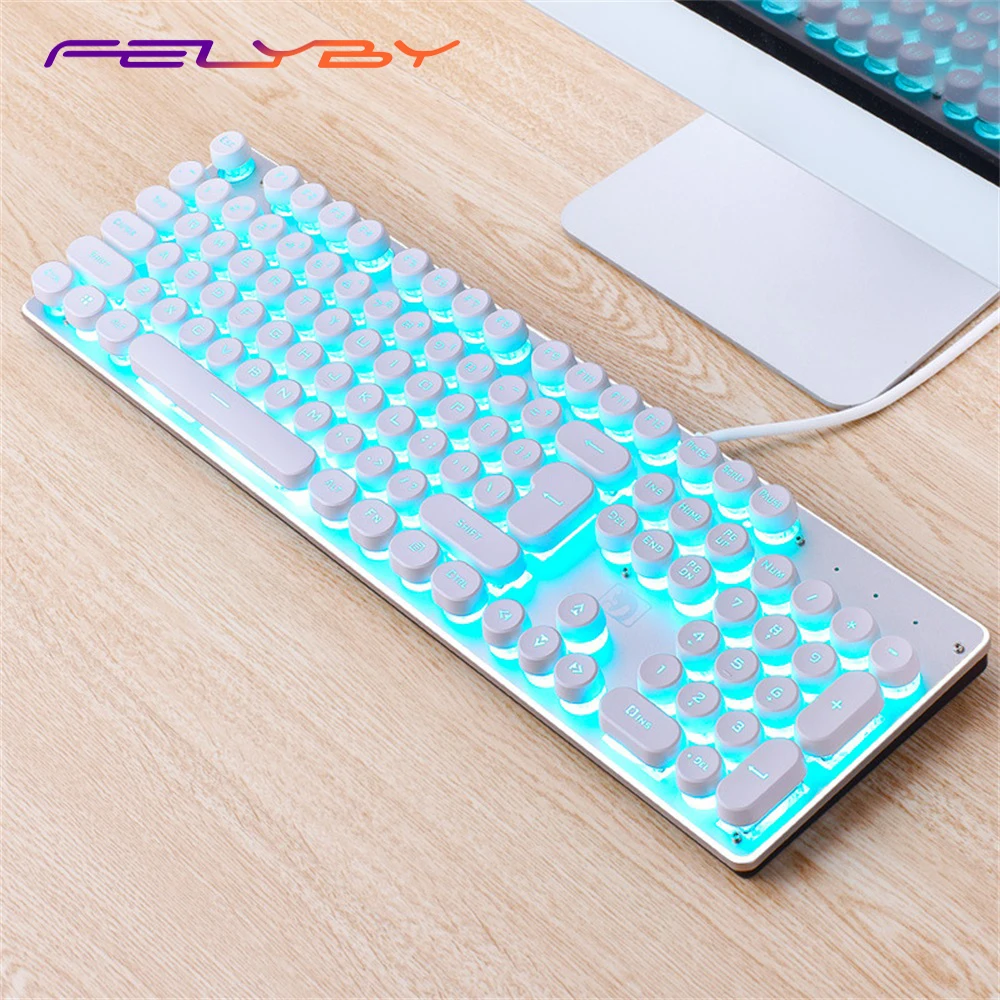 

FELYBY K100 3 kinds of Professional Punk Mechanical Backlit Wired Gaming Keyboard for Computer & Desktop