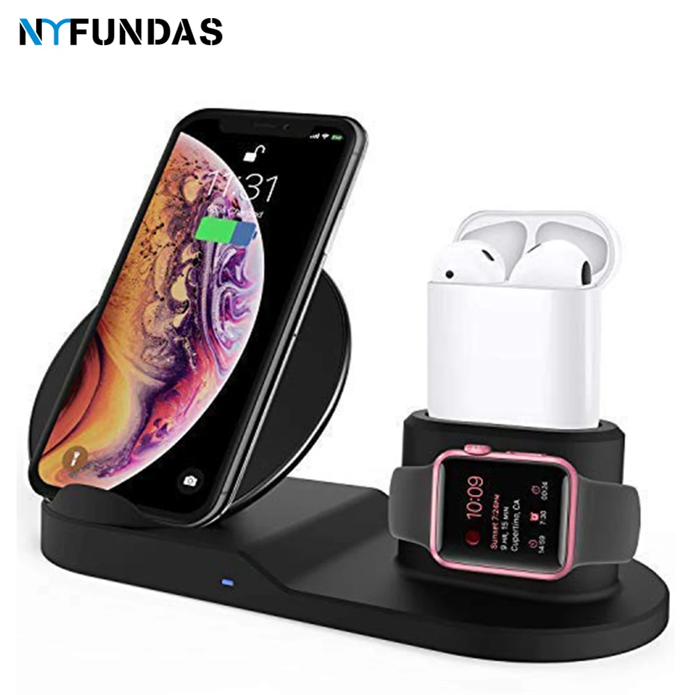 Беспроводное зарядное устройство NYFundas Qi подставка для быстрой зарядки Apple watch 2 3 4