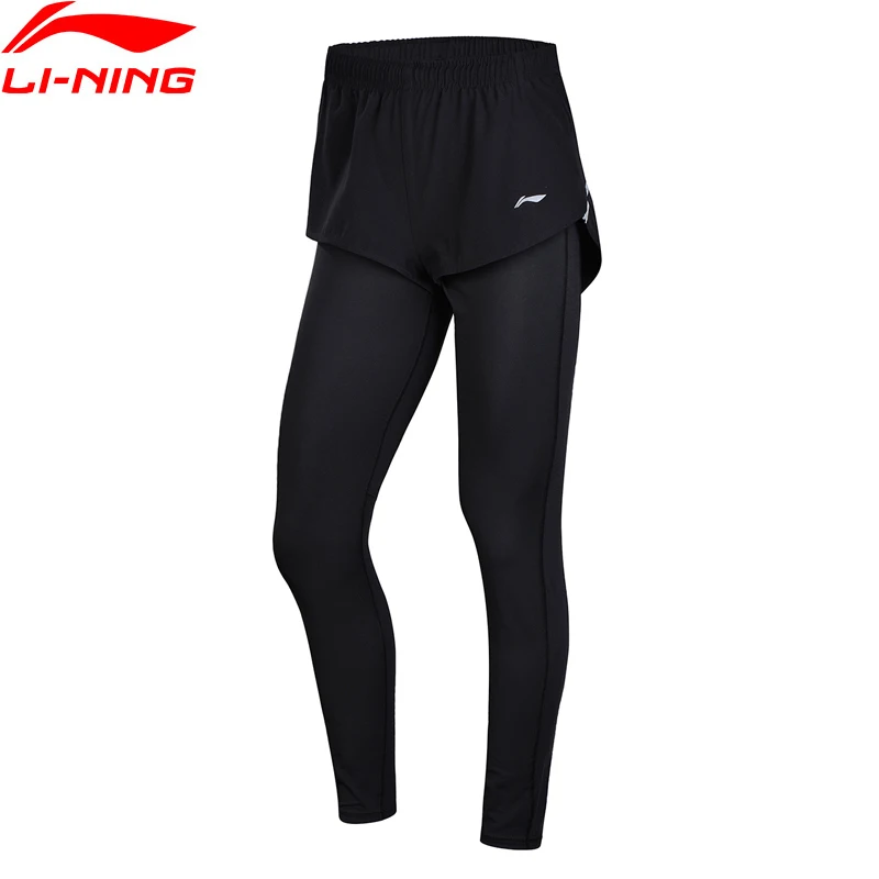 Li-Ning женские штаны для бега слой брюки 3 в 1 дышащие удобные Фитнес Спортивные шорты AKSN008 WKY161