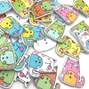 25/50/100pc Mix Animals Cat kid's/ Baby Wood Button DIY Craft Sewing WB405 1